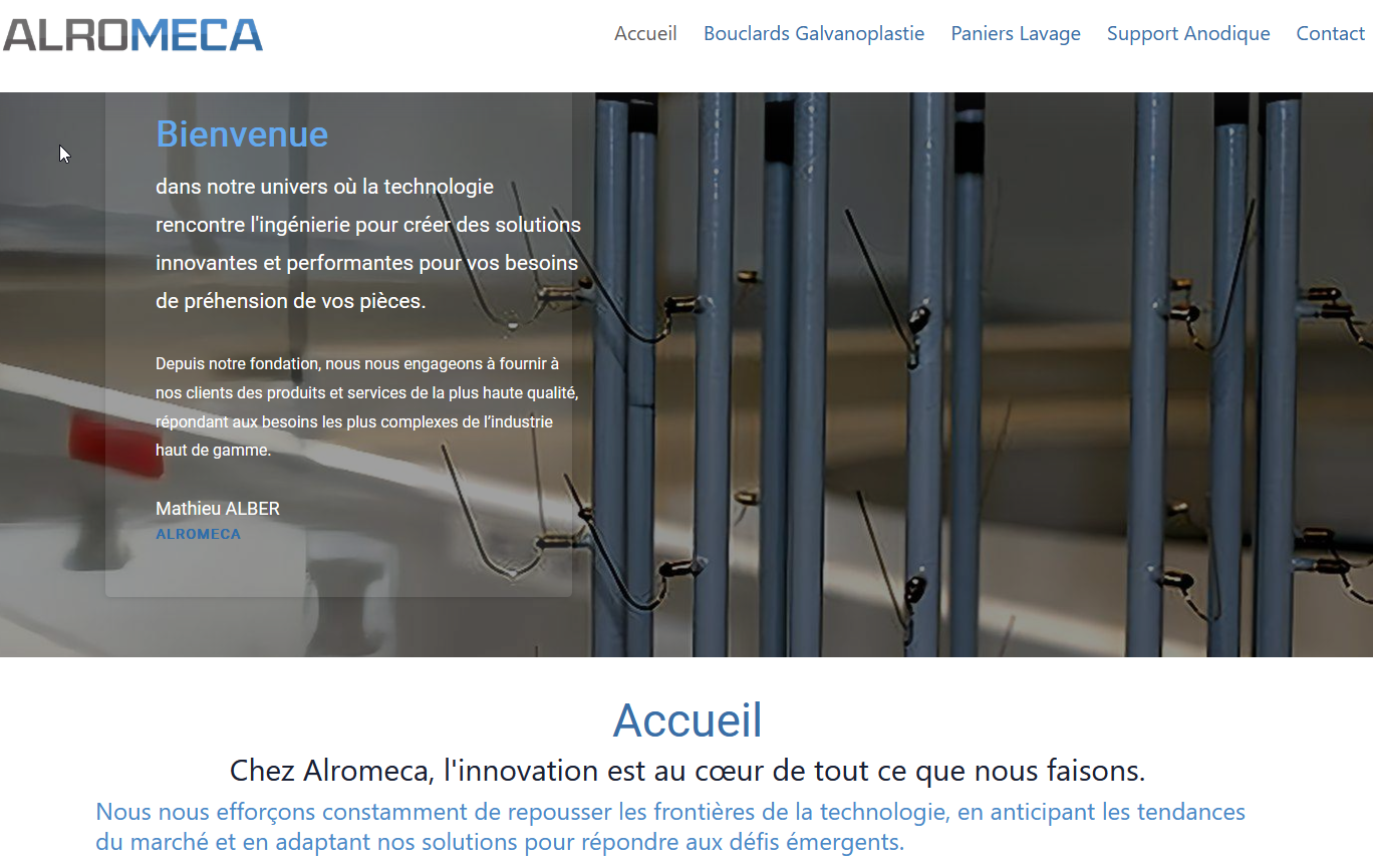 nouveau site internet alromeca